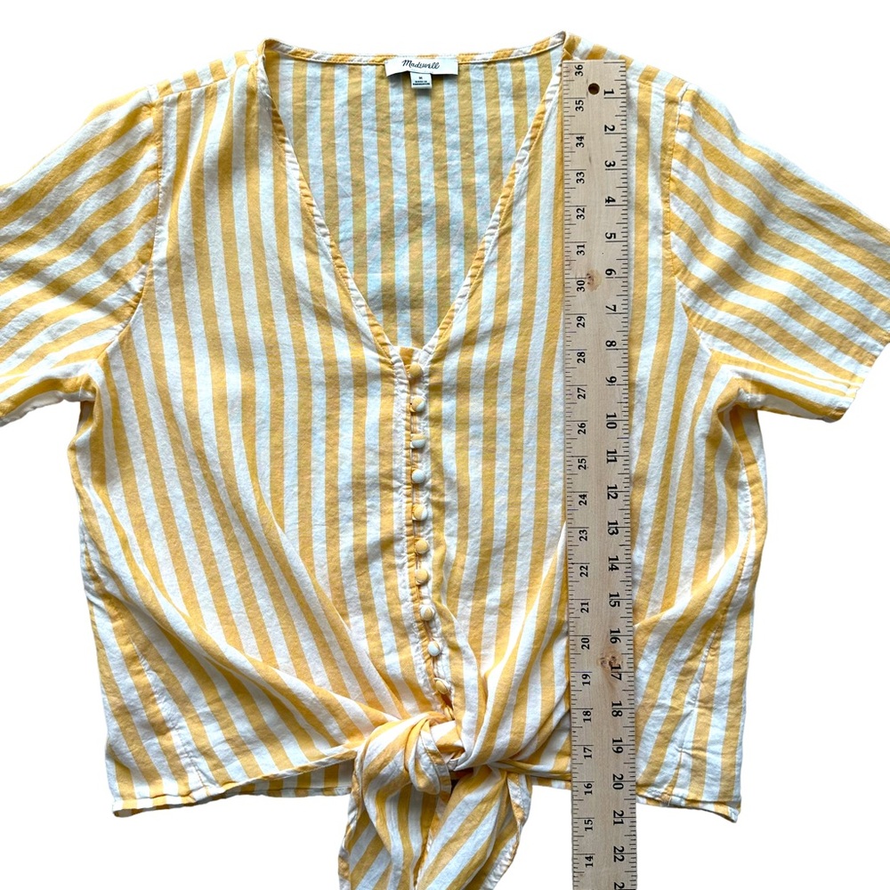 Madewell Shirt Womens Medium Agency Tie Front Top - Picture 7 of 7
